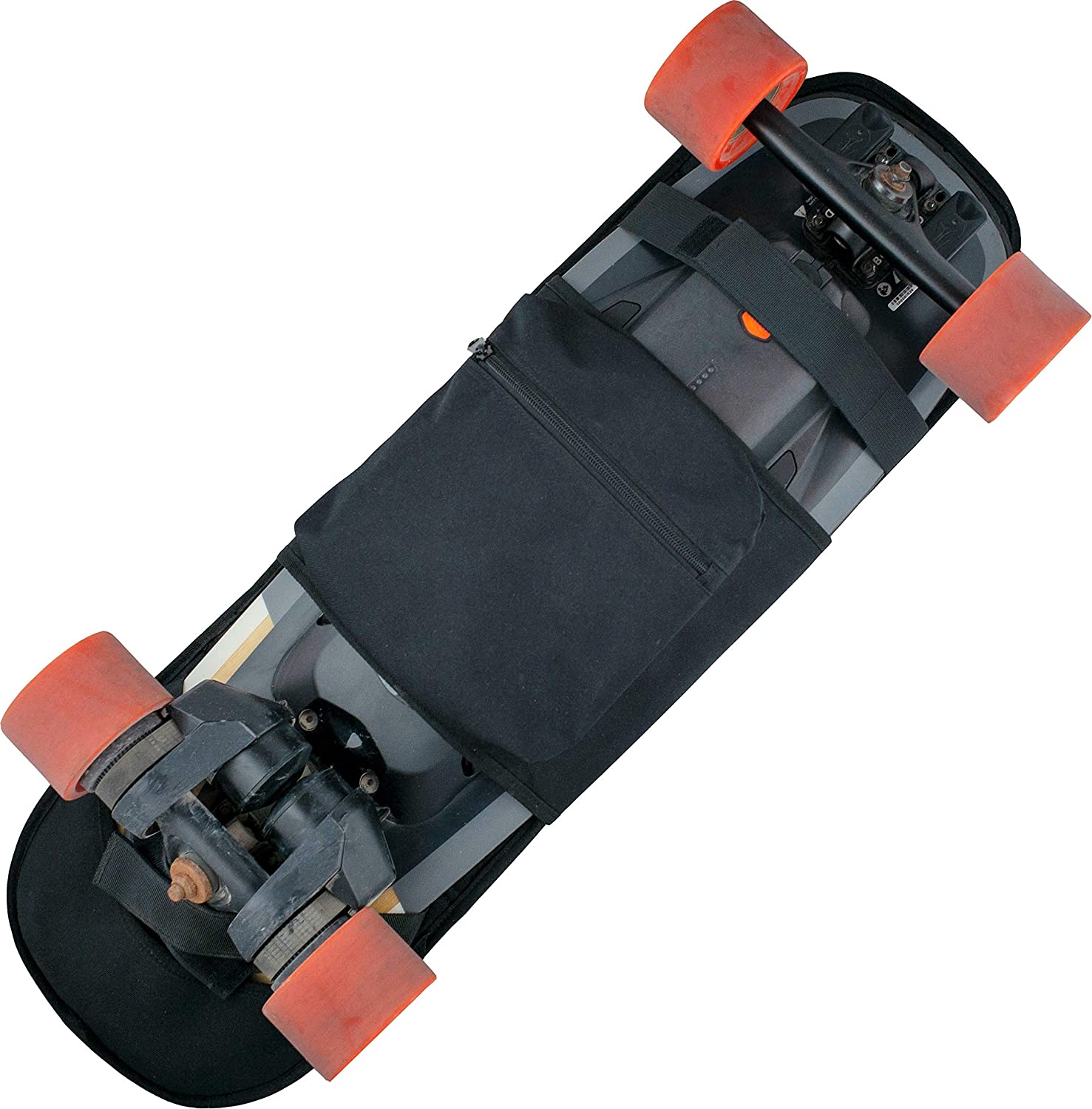 Rollie Pack attached on a skateboard