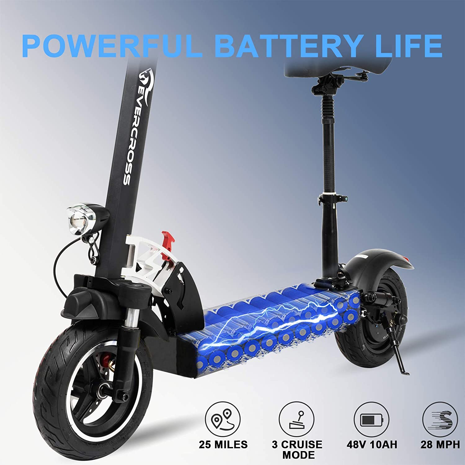 battery life of EverCross Electric Scooter