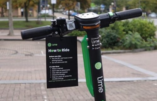 Lime scooter handle