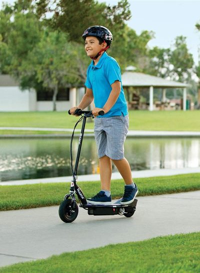 Razor E100 Glow Electric Scooter for Kids - kid riding the scooter