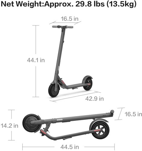 Segway Ninebot E22 approx dimension