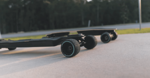 electric skateboard on concrete ground