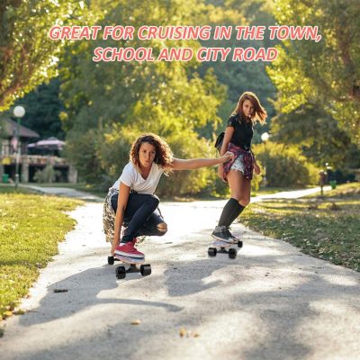 girls riding skateboard
