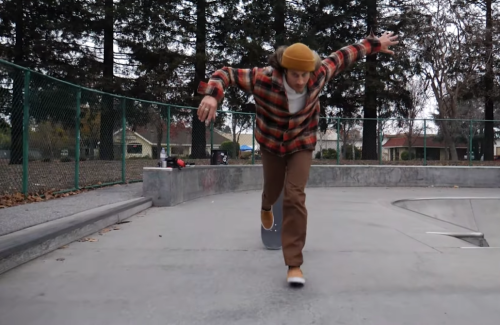 man falling off skateboard