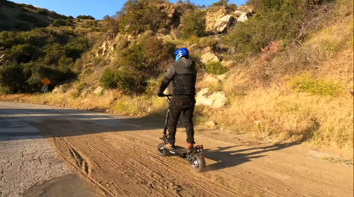 riding Dualtron Ultra 2 on a dirt road