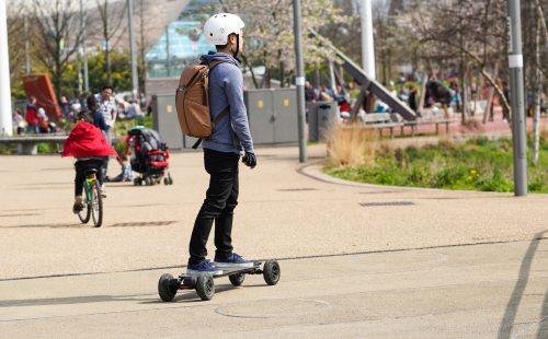 wear a helmet when using an electric skateboard