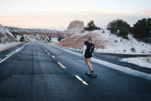 woman skateboarding